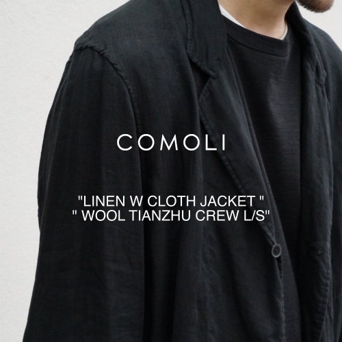 COMOLI “LINEN W CLOTH JACKET “、 ” WOOL TIANZHU CREW L/S ...