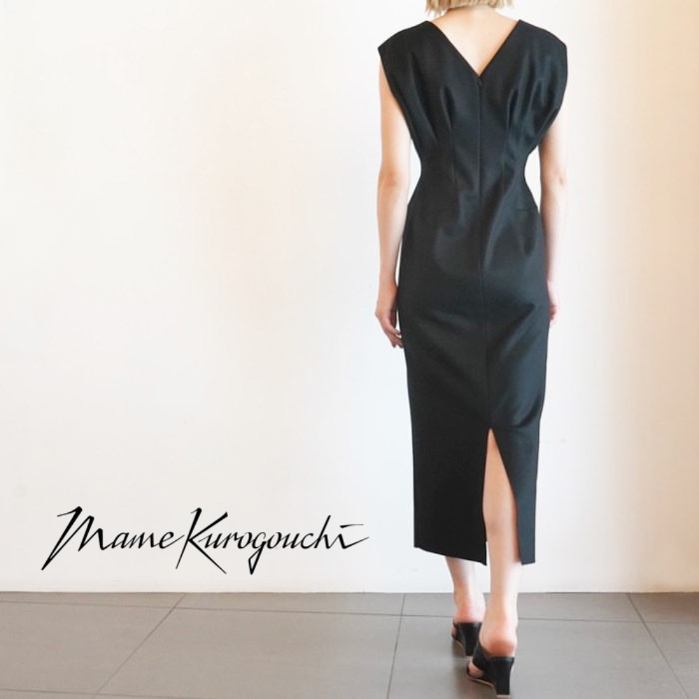 mame kurogouchi wool v-neck dress ワンピース