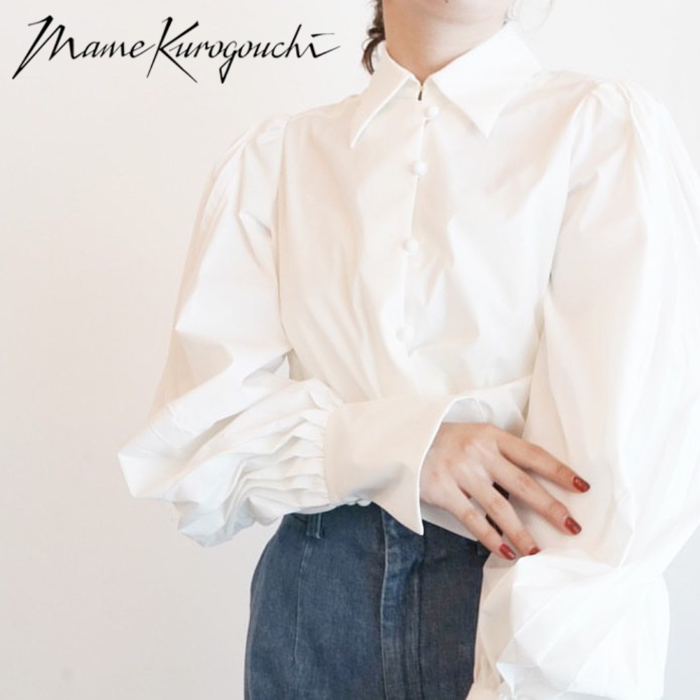mame kurogouchi Curved Pleated Shirt