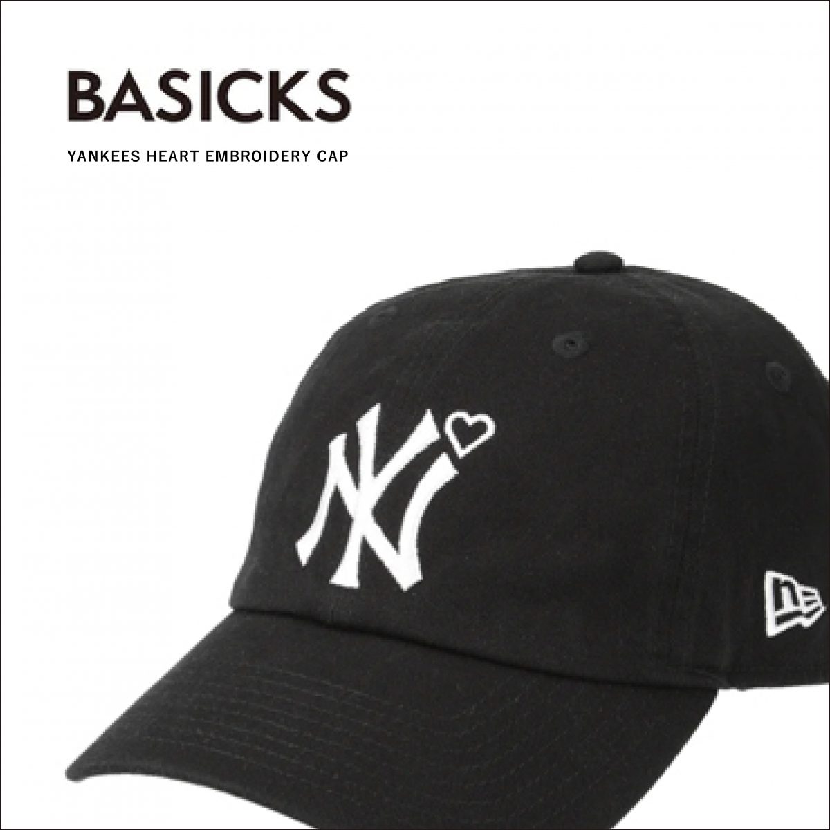 予約発売BASICKS ハートデザインヤンキースキャップ 帽子