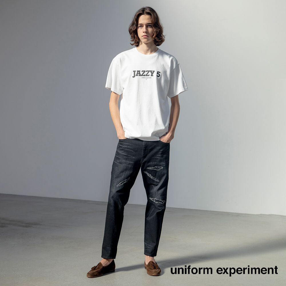 uniform experiment / 新作アイテム入荷 “DAMAGED DENIM TAPERED PANTS ...