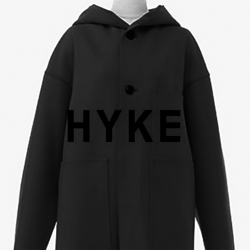 HYKE / 新作アイテム入荷 ”MELTON HOODED WORK COAT” – メイクス